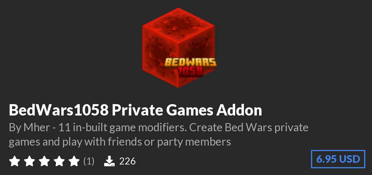 Download BedWars1058 Private Games Addon on Polymart