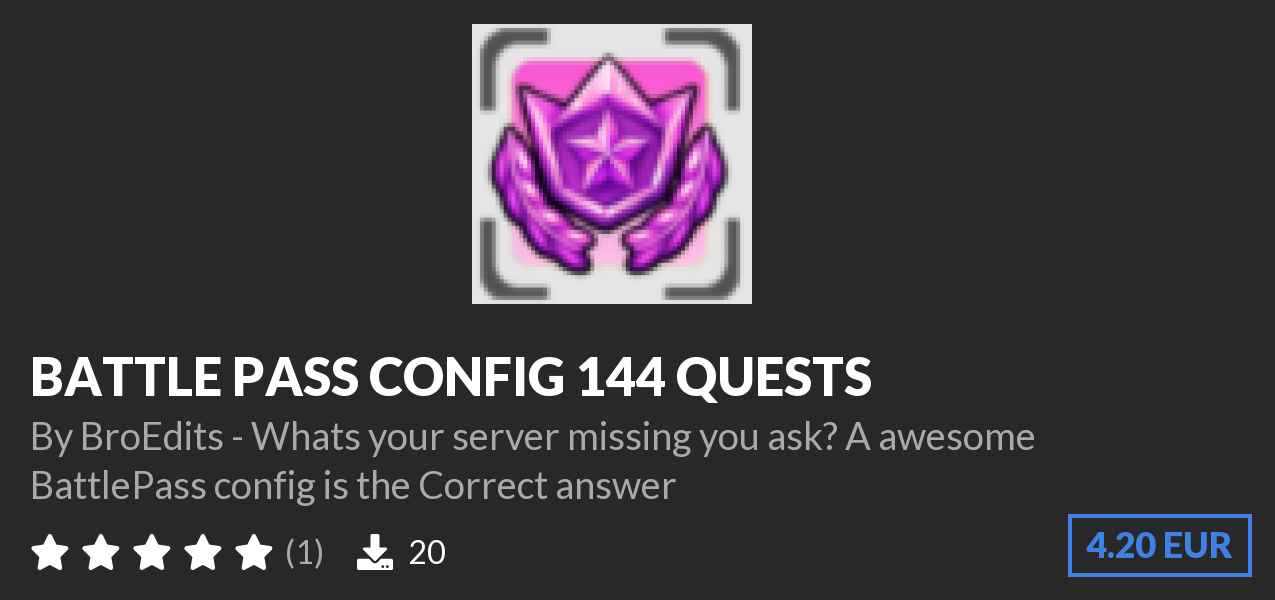Download BATTLE PASS CONFIG 144 QUESTS on Polymart