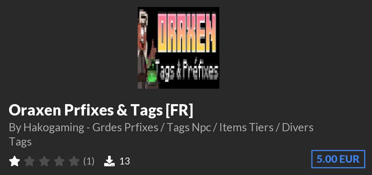 Download Oraxen Préfixes & Tags [FR] on Polymart