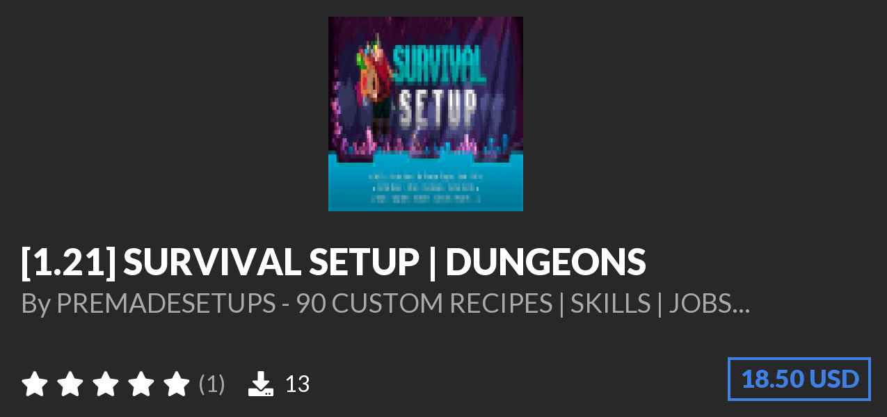 Download [1.21] SURVIVAL SETUP | DUNGEONS on Polymart