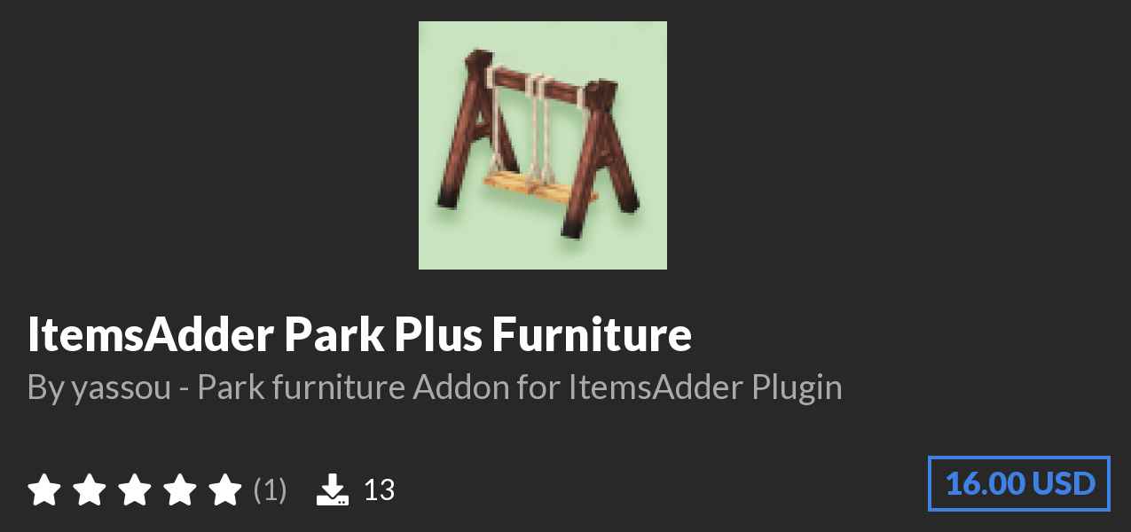 Download ItemsAdder Park Plus Furniture on Polymart