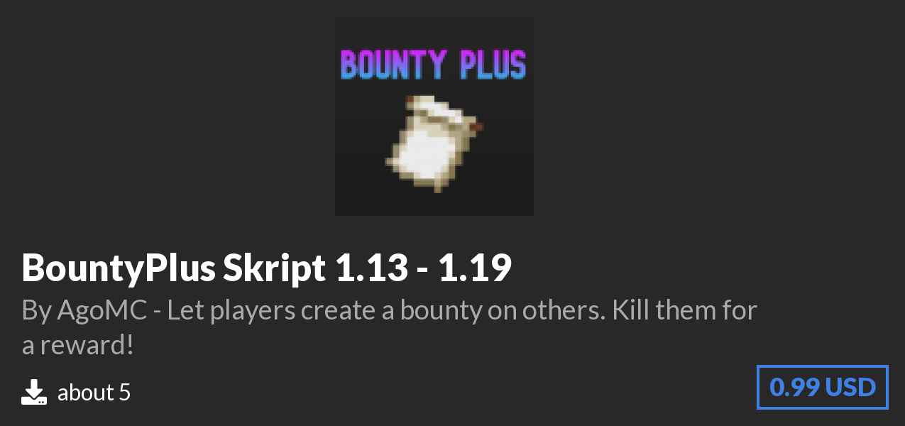 Download BountyPlus Skript 1.13 - 1.19 on Polymart