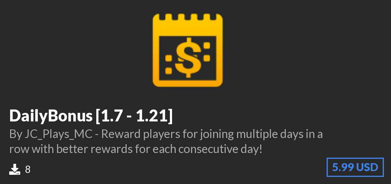 Download DailyBonus [1.7 - 1.21] on Polymart