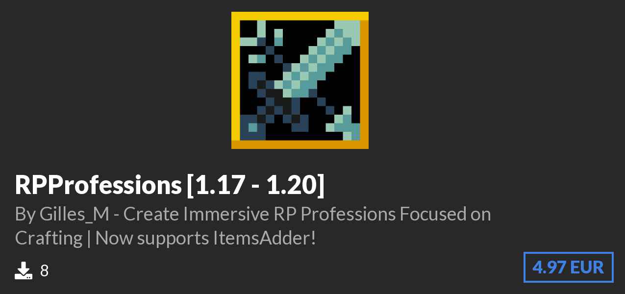 Download RPProfessions [1.17 - 1.20] on Polymart