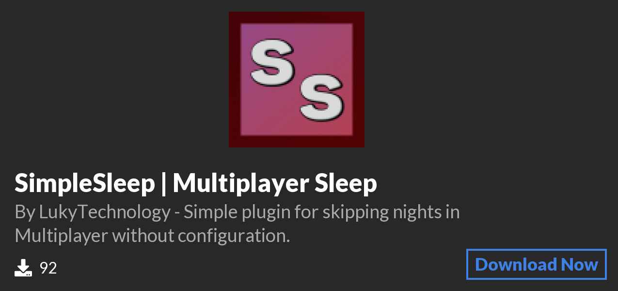 Download SimpleSleep | Multiplayer Sleep on Polymart