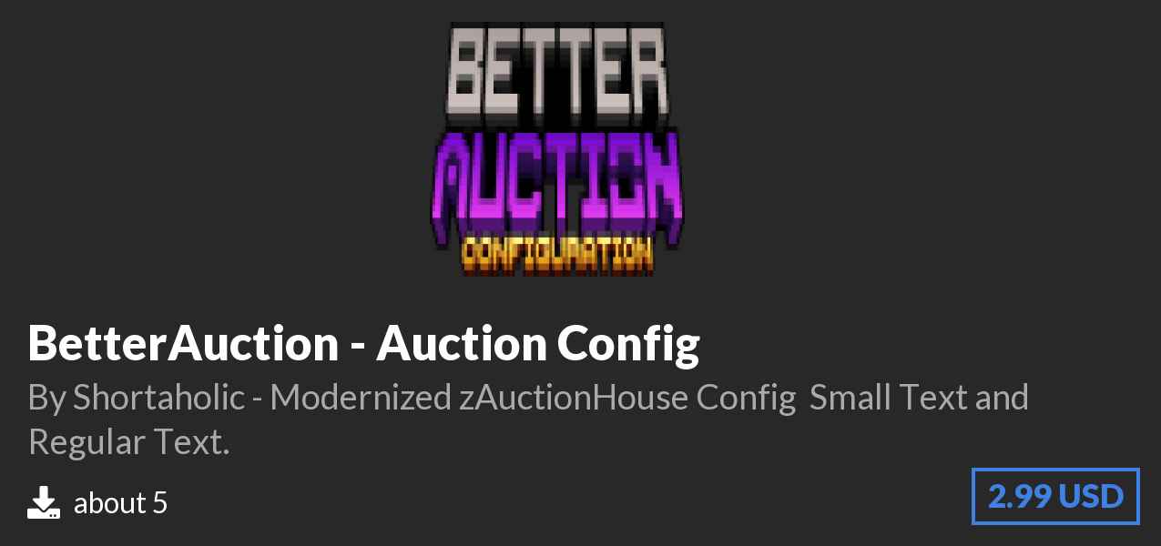 Download BetterAuction - Auction Config on Polymart