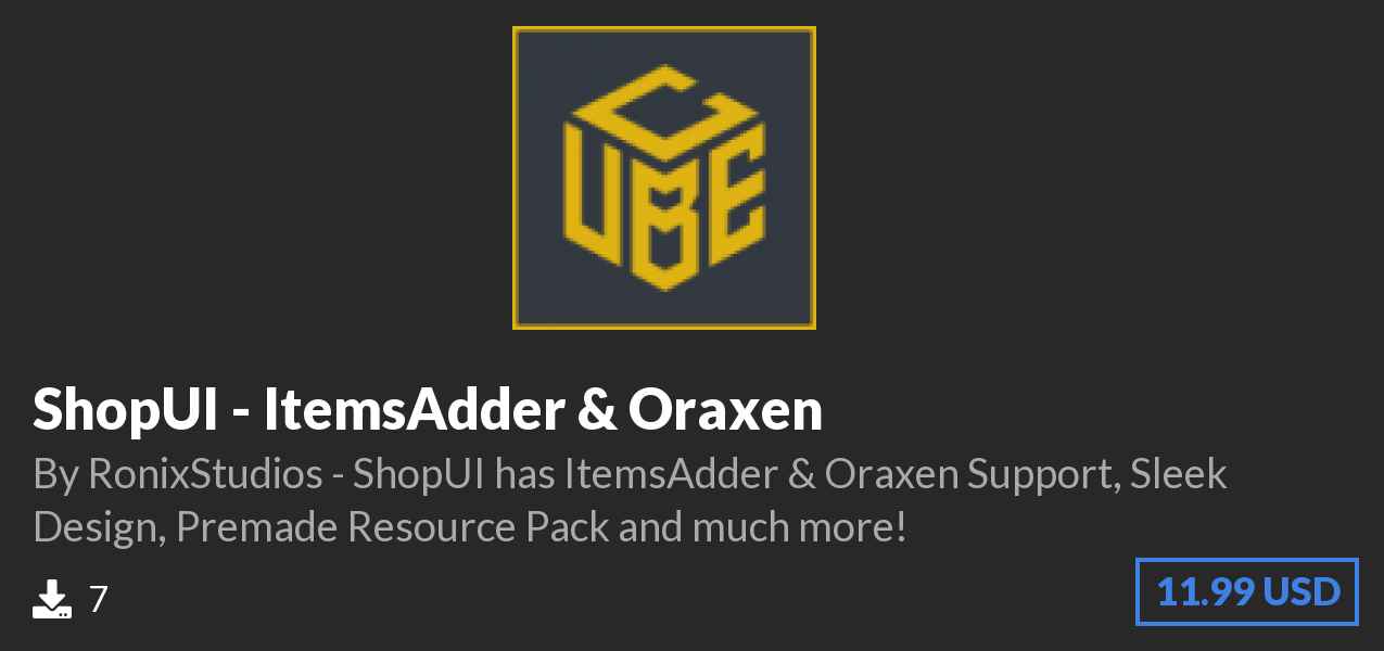 Download ShopUI - ItemsAdder & Oraxen on Polymart
