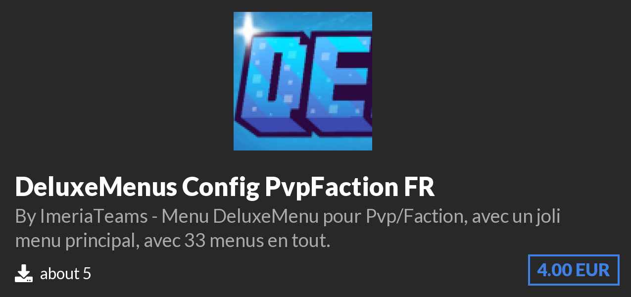Download DeluxeMenus Config PvpFaction FR on Polymart