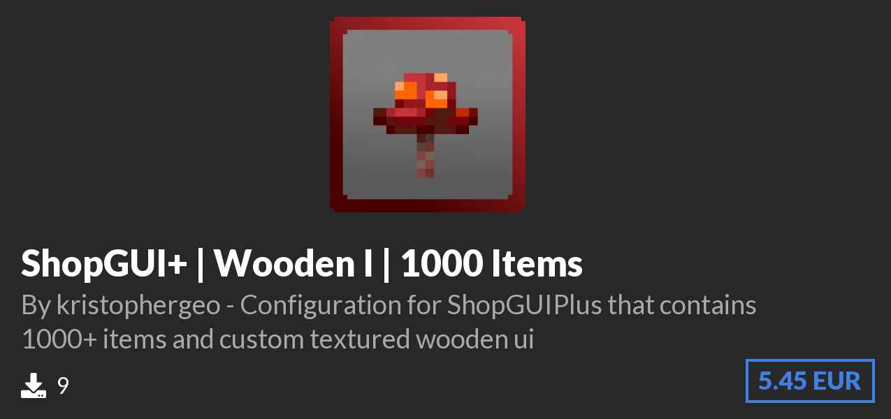 Download ShopGUI+ | Wooden I | 1000 Items on Polymart