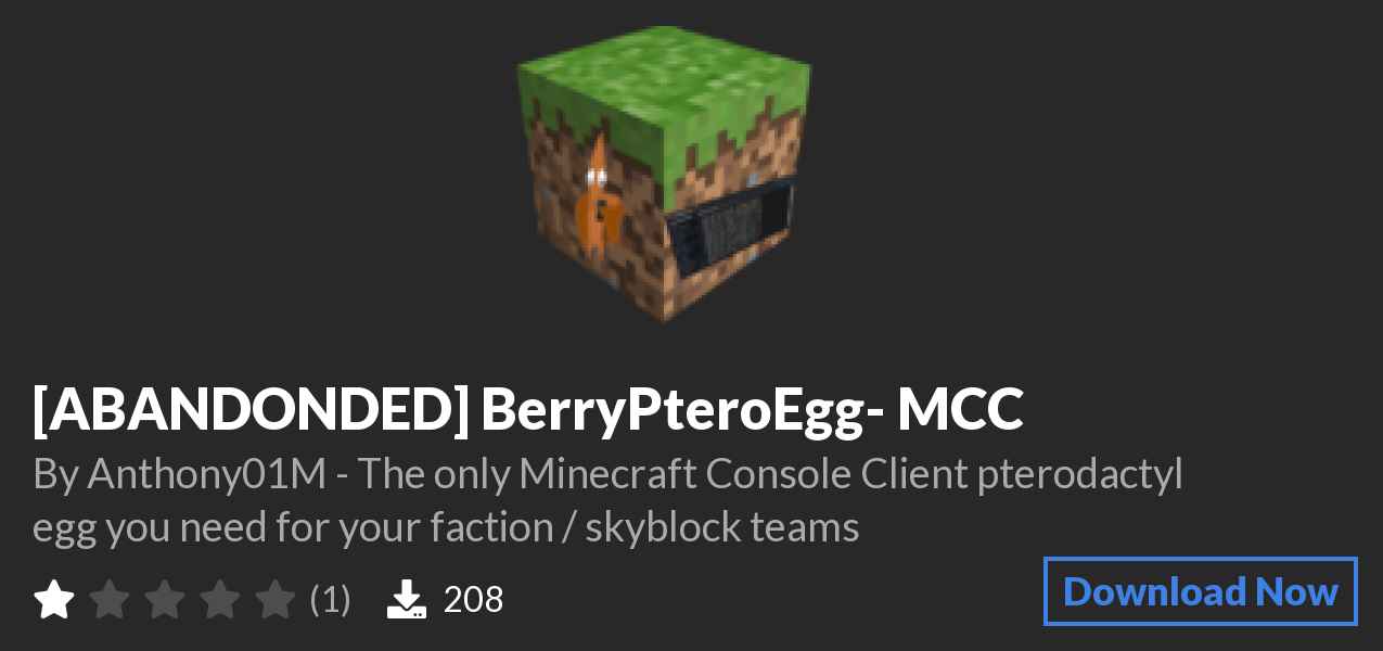 Download [ABANDONDED] BerryPteroEgg- MCC on Polymart