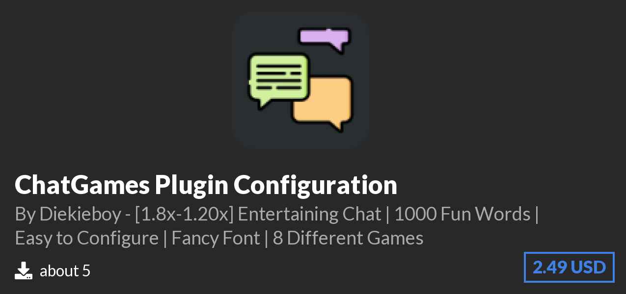 Download ChatGames Plugin Configuration on Polymart