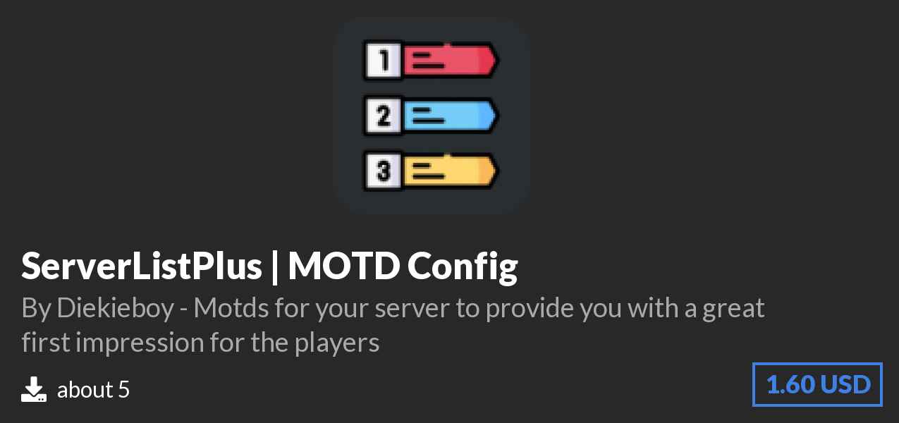Download ServerListPlus | MOTD Config on Polymart