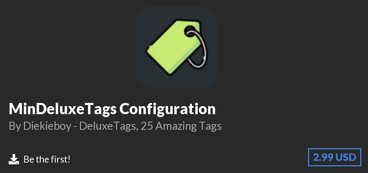 Download MinDeluxeTags Configuration on Polymart