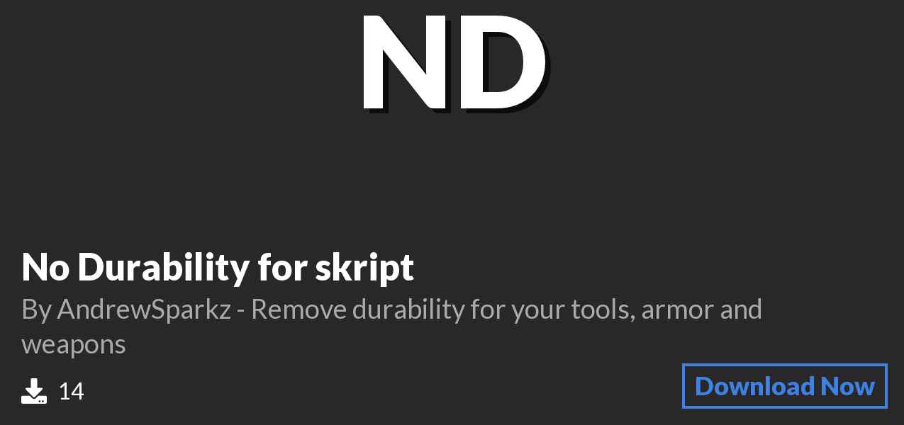 Download No Durability for skript on Polymart