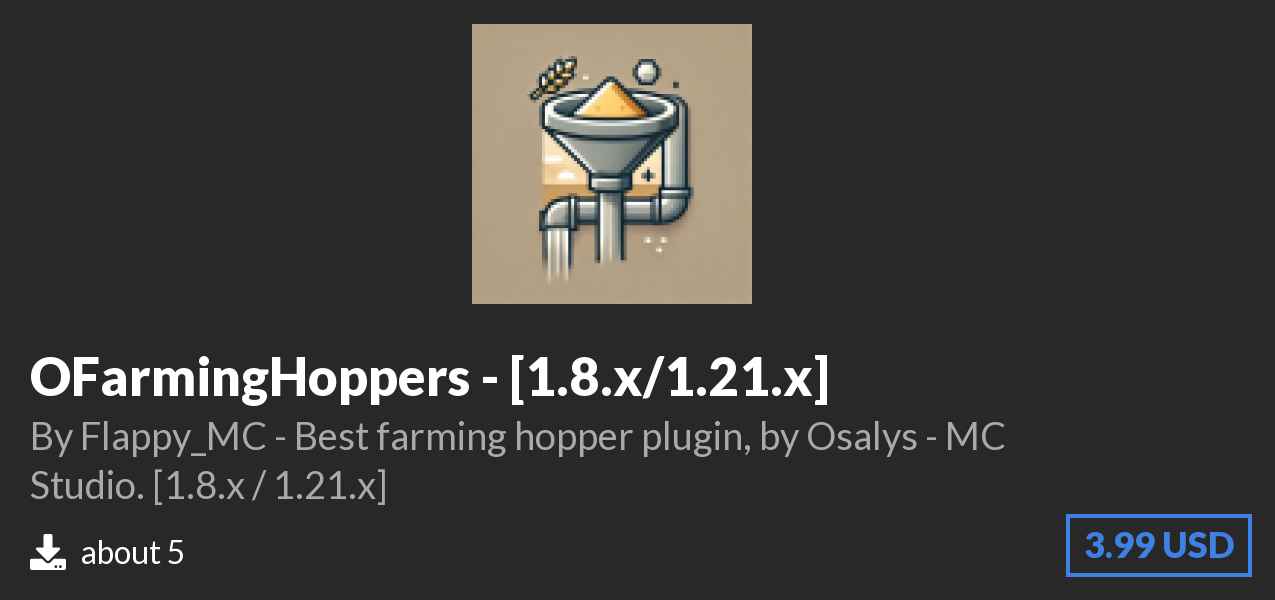 Download OFarmingHoppers - [1.8.x/1.21.x] on Polymart