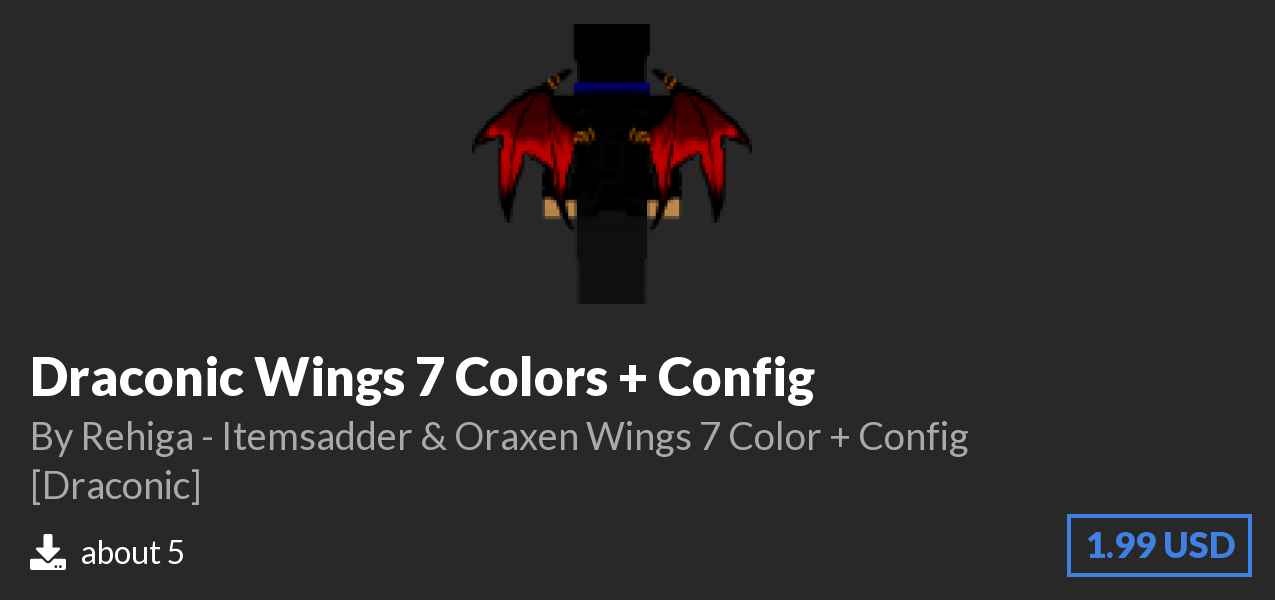 Download Draconic Wings 7 Colors + Config on Polymart
