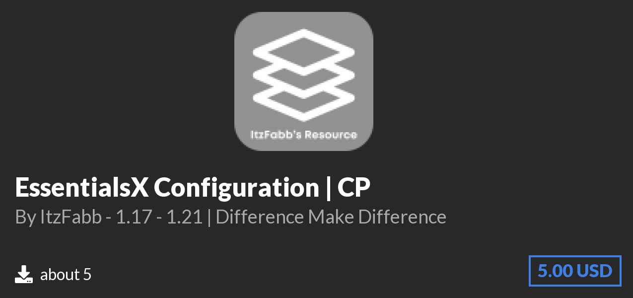 Download EssentialsX Configuration | CP on Polymart