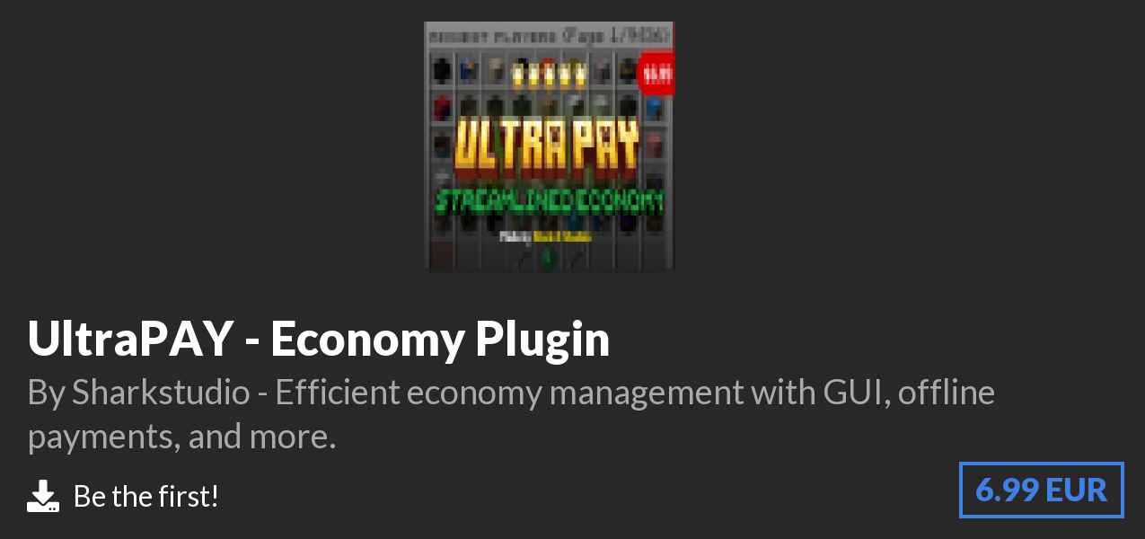 Download UltraPAY - Economy Plugin on Polymart