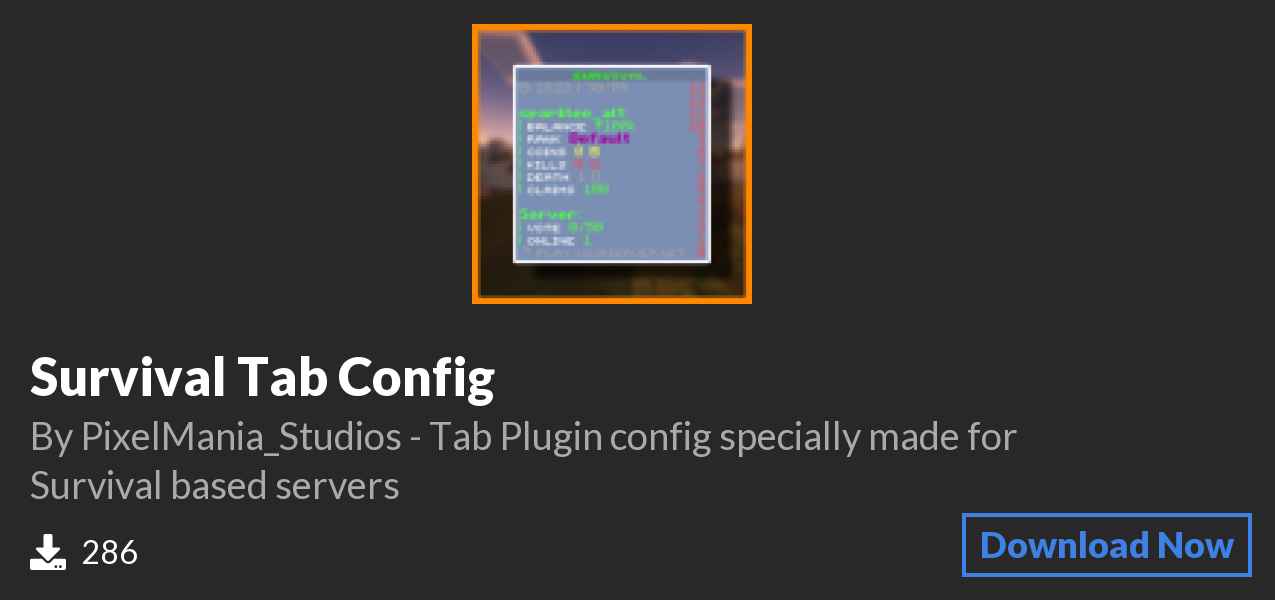 Download Survival Tab Config on Polymart