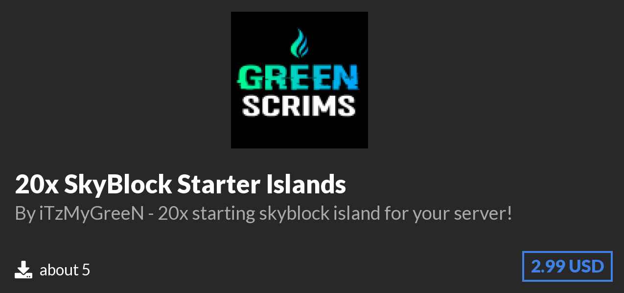 Download 20x SkyBlock Starter Islands on Polymart