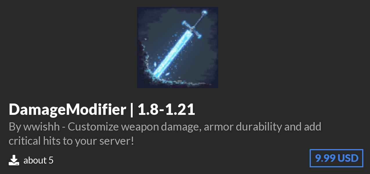 Download ⚔️ DamageModifier | 1.8-1.21 on Polymart