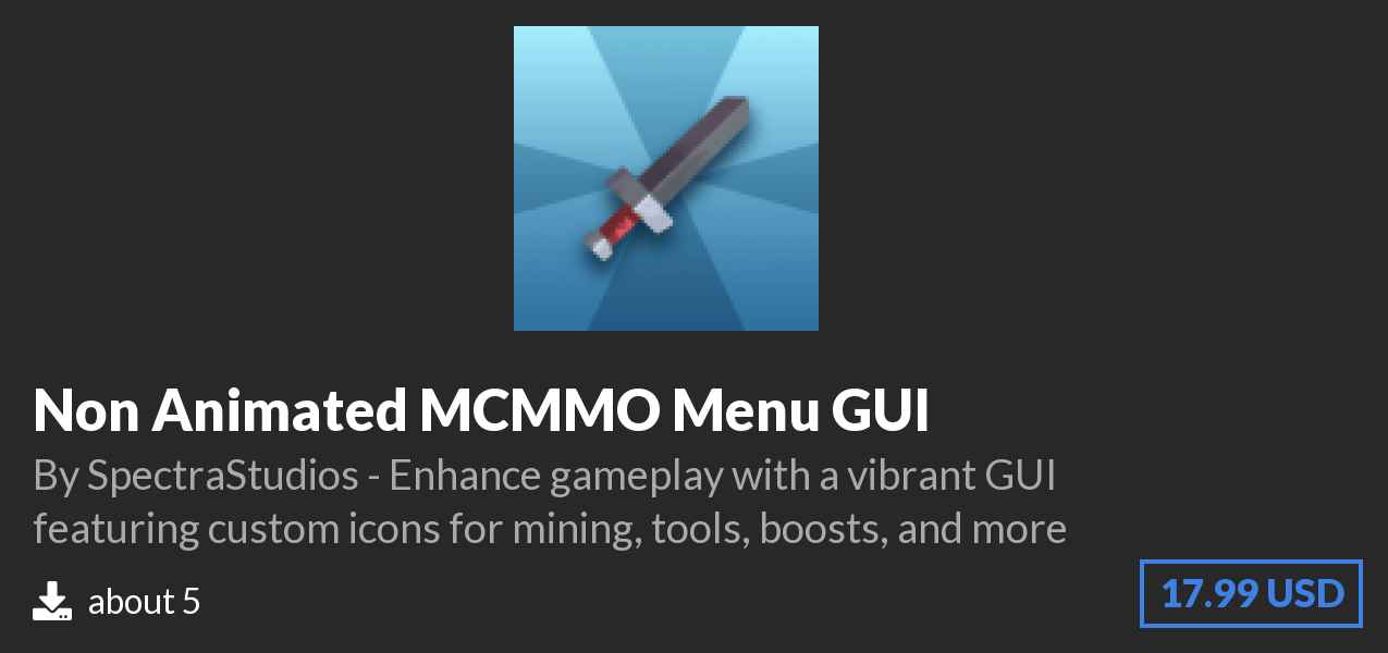 Download Non Animated MCMMO Menu GUI on Polymart