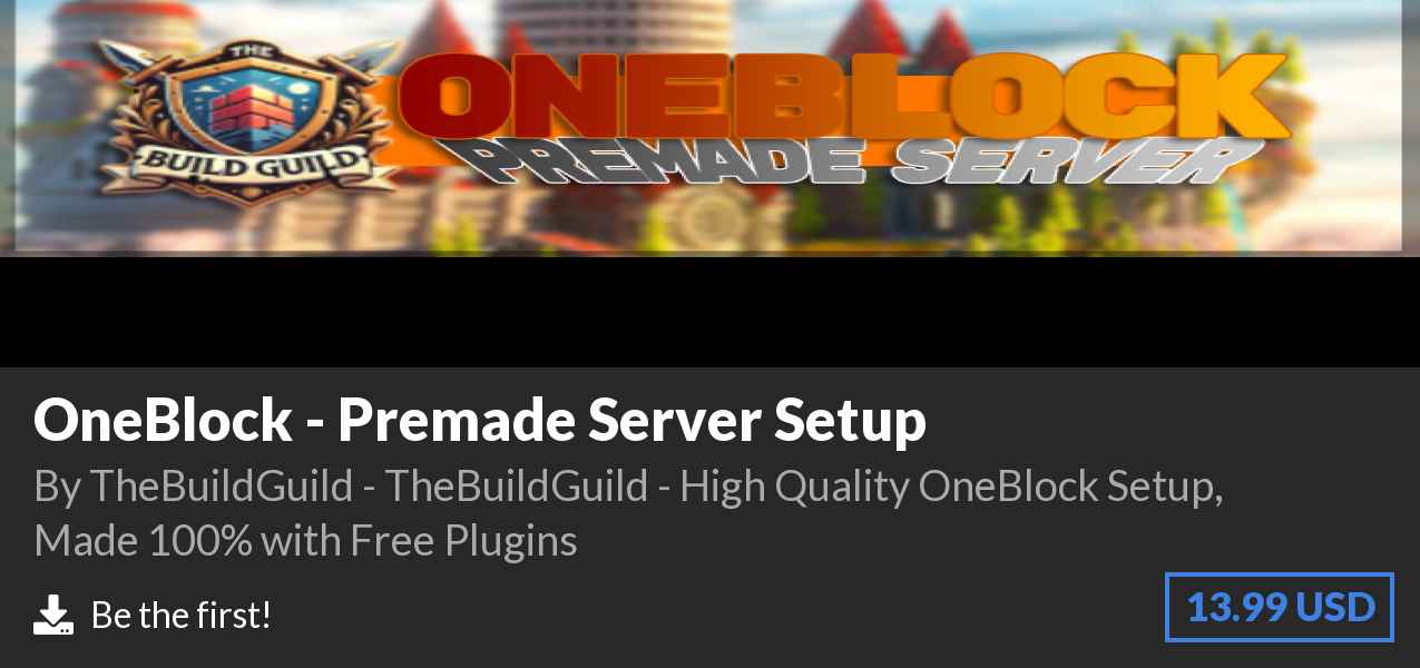 Download OneBlock - Premade Server Setup on Polymart