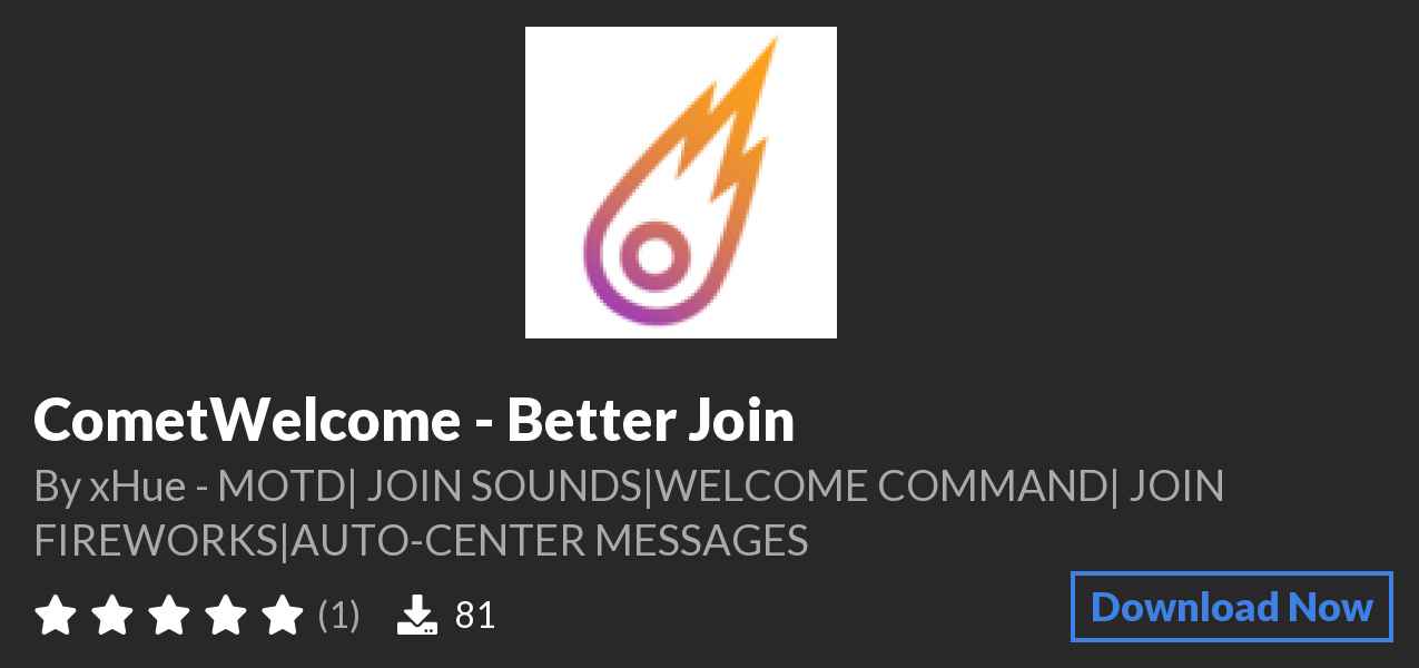 Download ☄️CometWelcome - Better Join on Polymart