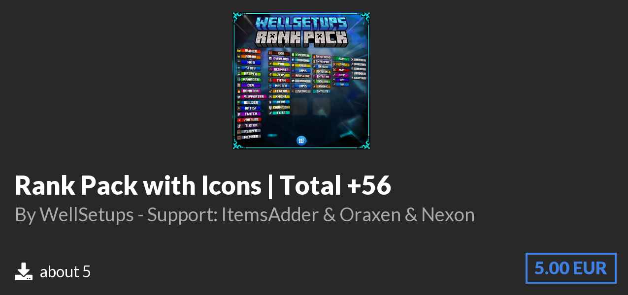 Download Rank Pack with Icons | Total +56 on Polymart