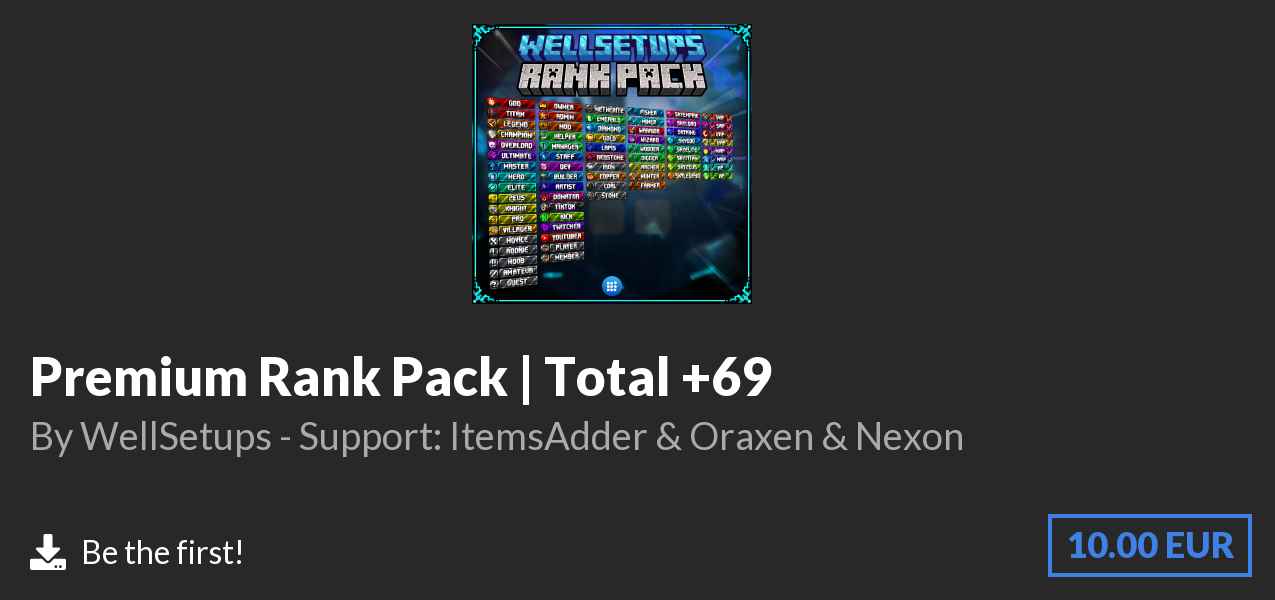 Download Premium Rank Pack | Total +69 on Polymart