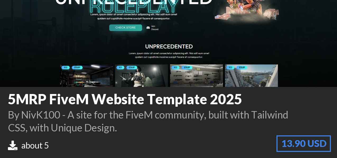 Download 5MRP FiveM Website Template 2025 on Polymart