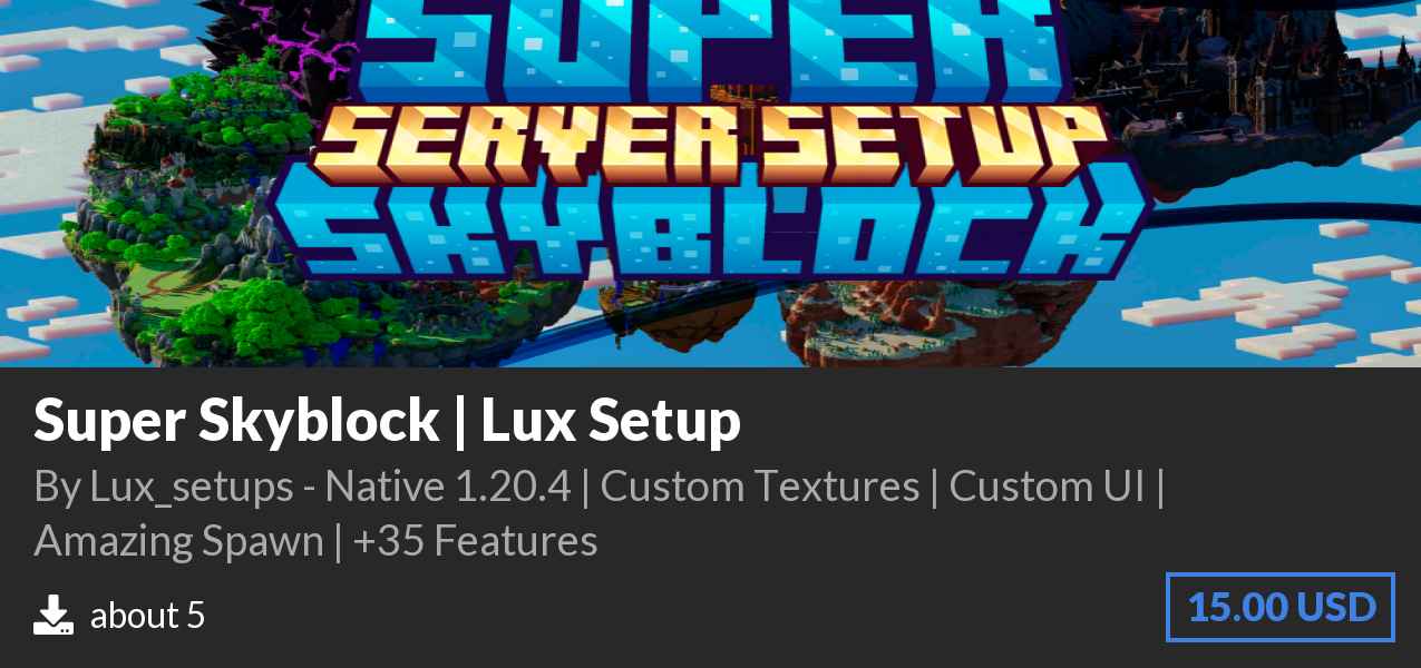 Download Super Skyblock | Lux Setup on Polymart