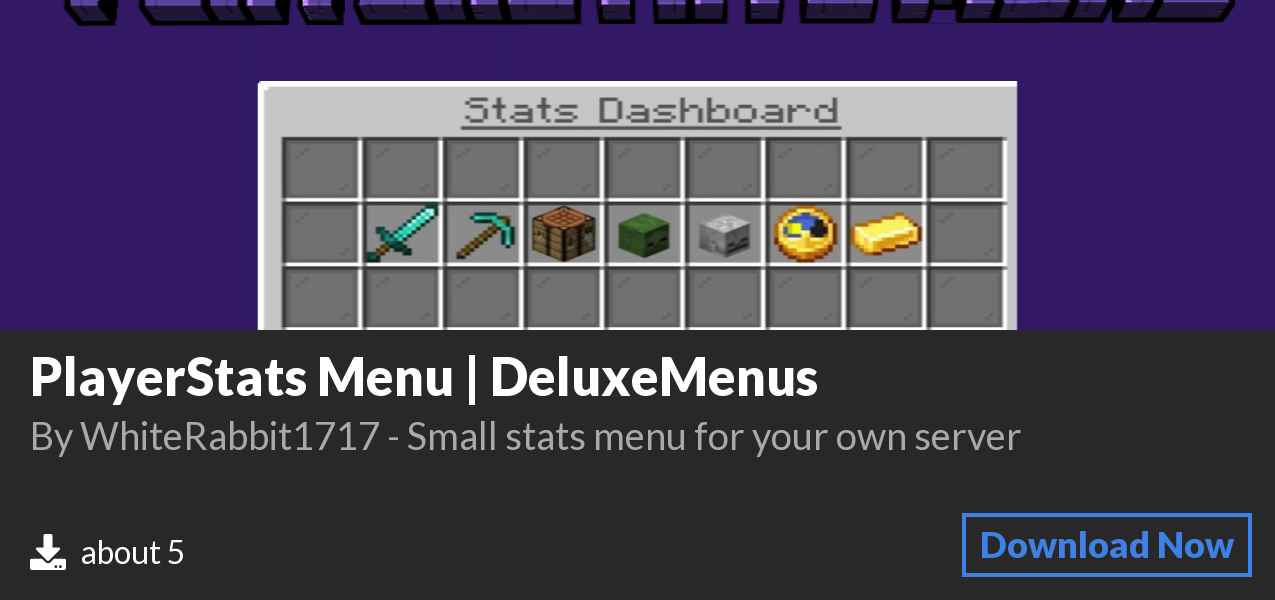Download PlayerStats Menu | DeluxeMenus on Polymart
