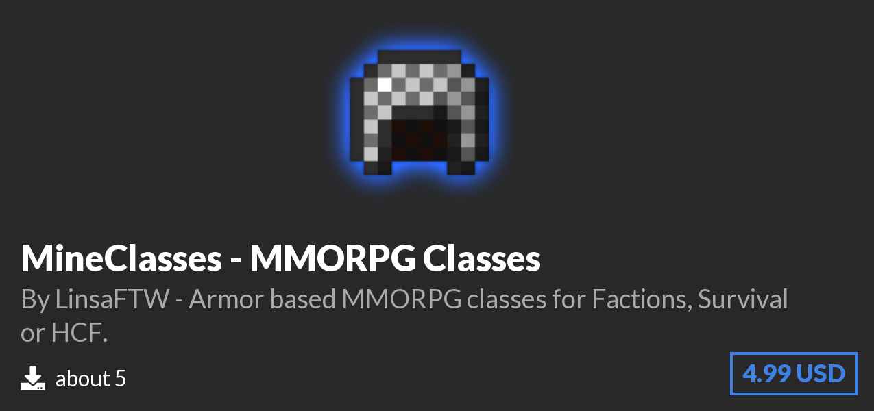 Download MineClasses - MMORPG Classes on Polymart