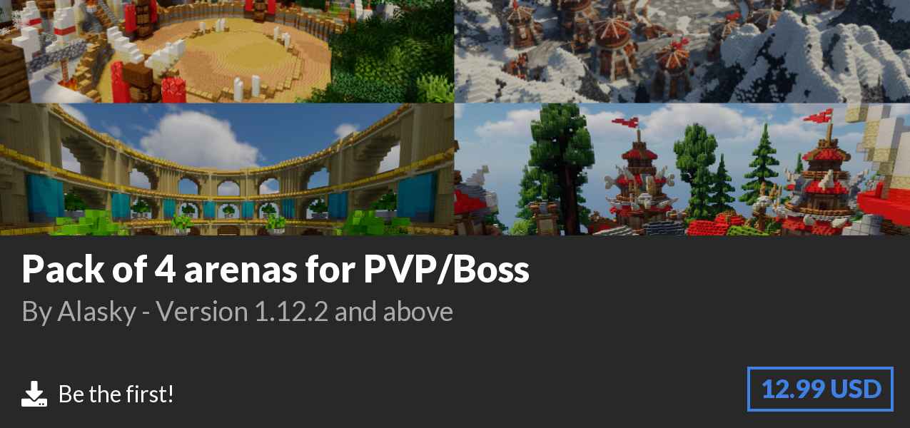Download Pack of 4 arenas for PVP/Boss on Polymart