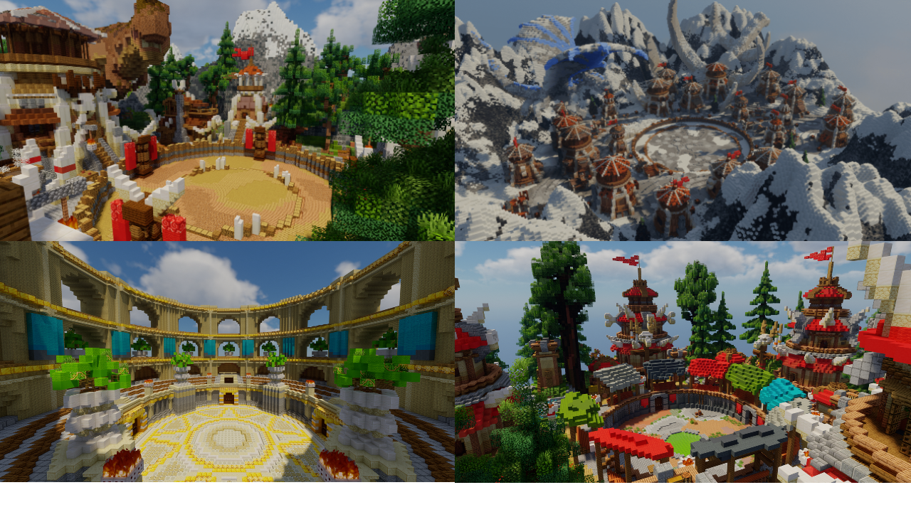 Pack of 4 arenas for PVP/Boss