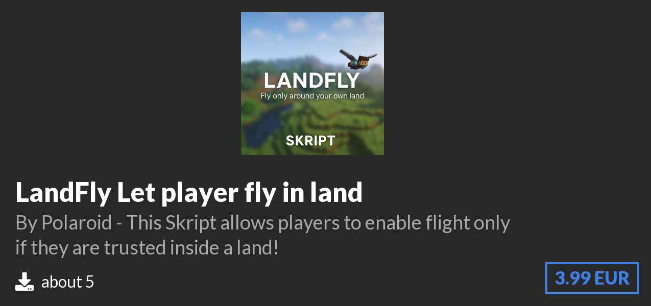 Download LandFly Let player fly in land on Polymart