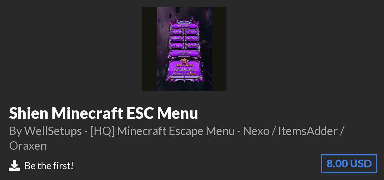 Download Shien Minecraft ESC Menu on Polymart