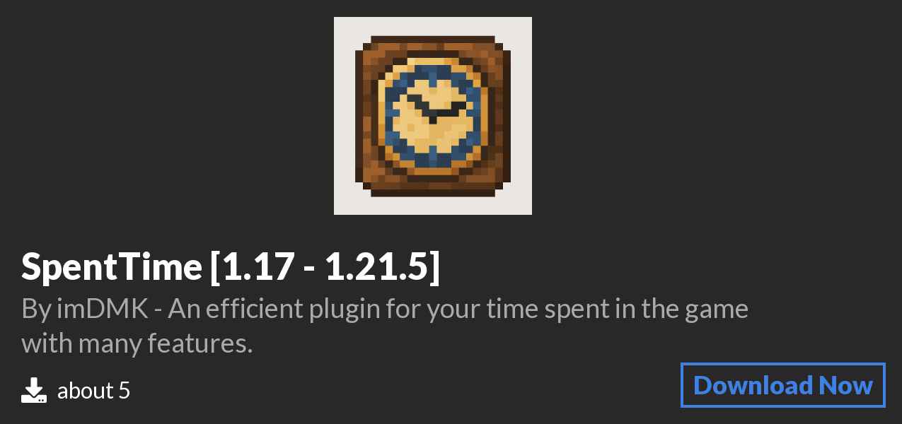 Download ⏰️ SpentTime [1.17 - 1.21.5] on Polymart