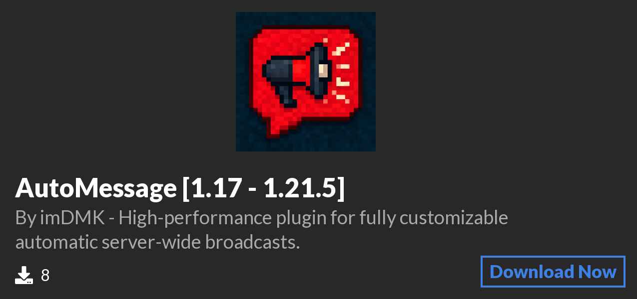 Download ⚡ AutoMessage [1.17 - 1.21.5] on Polymart