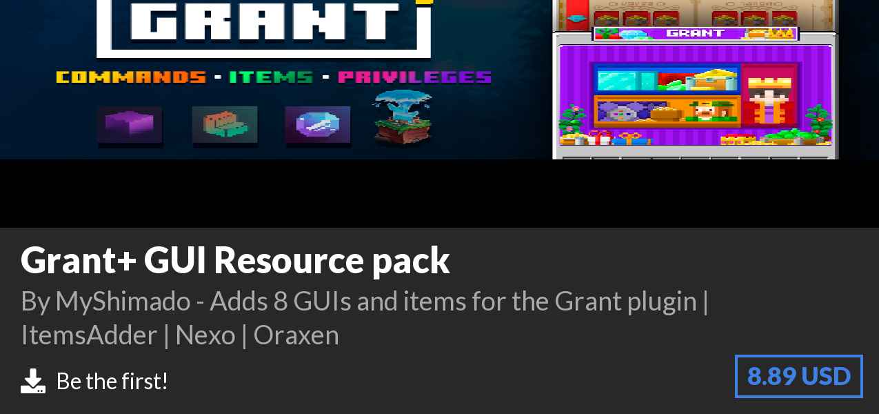 Download Grant+ GUI Resource pack on Polymart