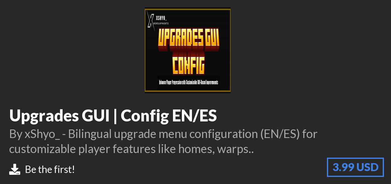 Download Upgrades GUI | Config EN/ES on Polymart