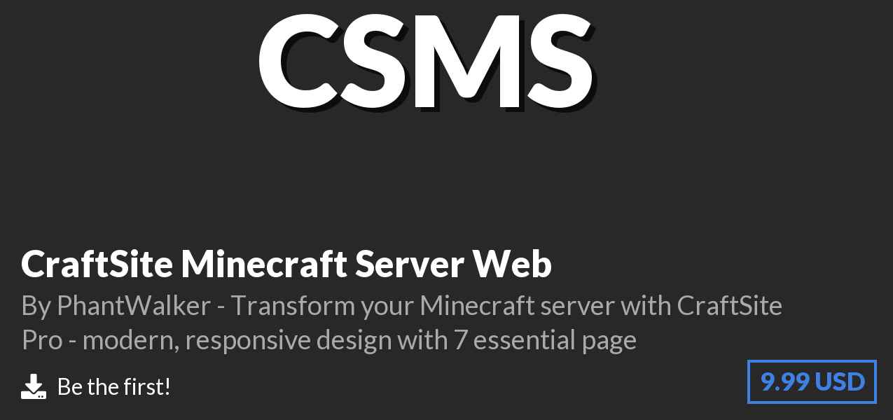 Download CraftSite Minecraft Server Web on Polymart