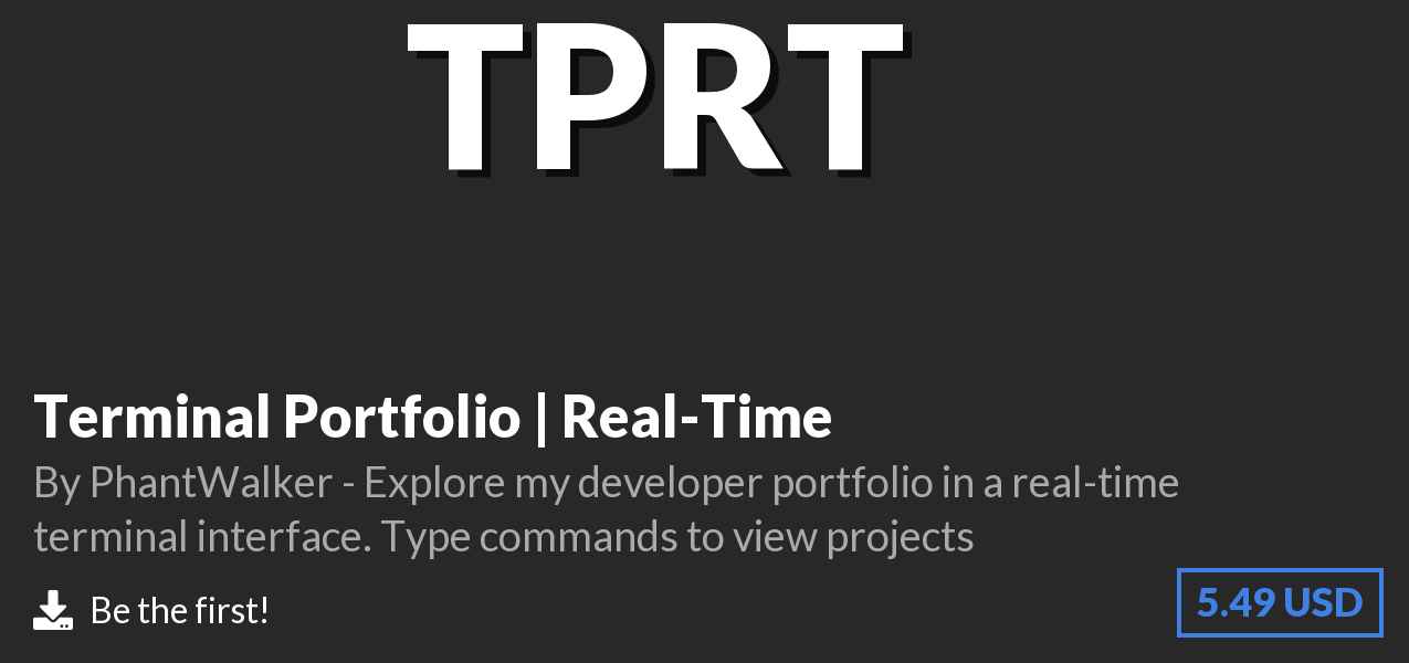 Download Terminal Portfolio | Real-Time on Polymart