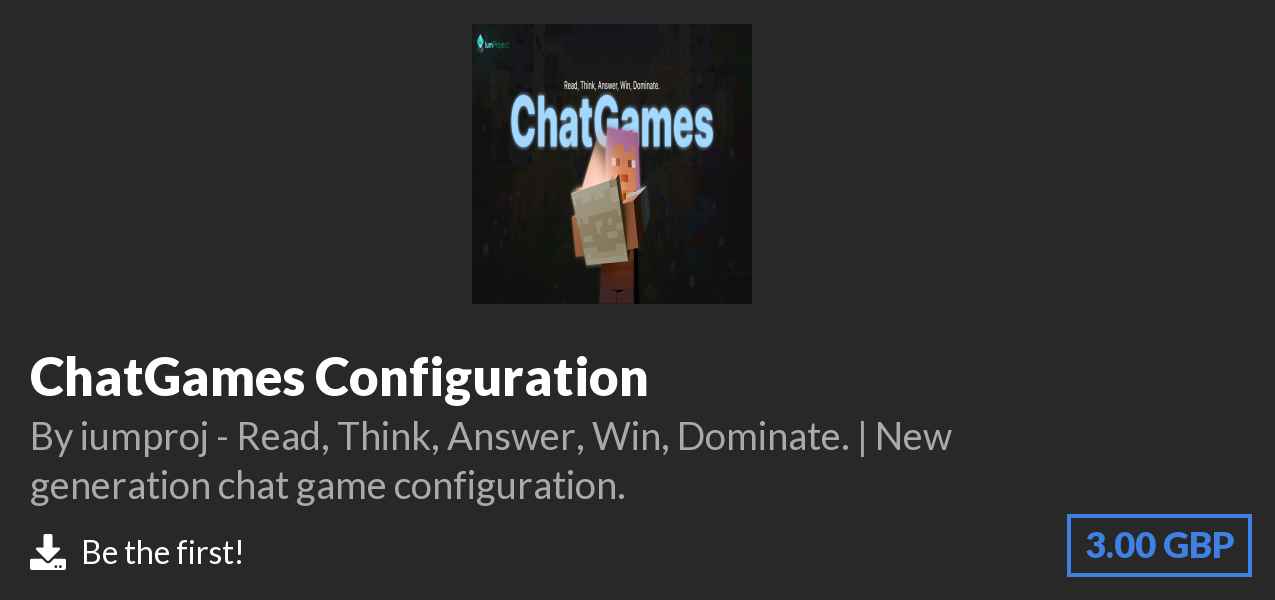 Download ChatGames Configuration on Polymart