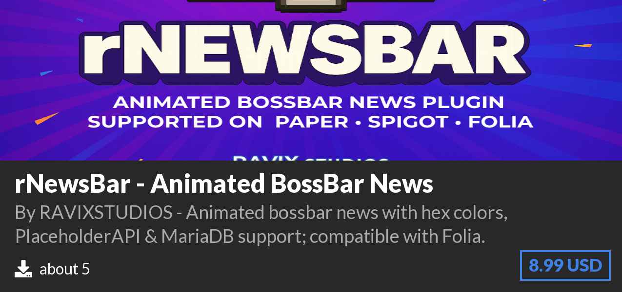 Download rNewsBar - Animated BossBar News on Polymart