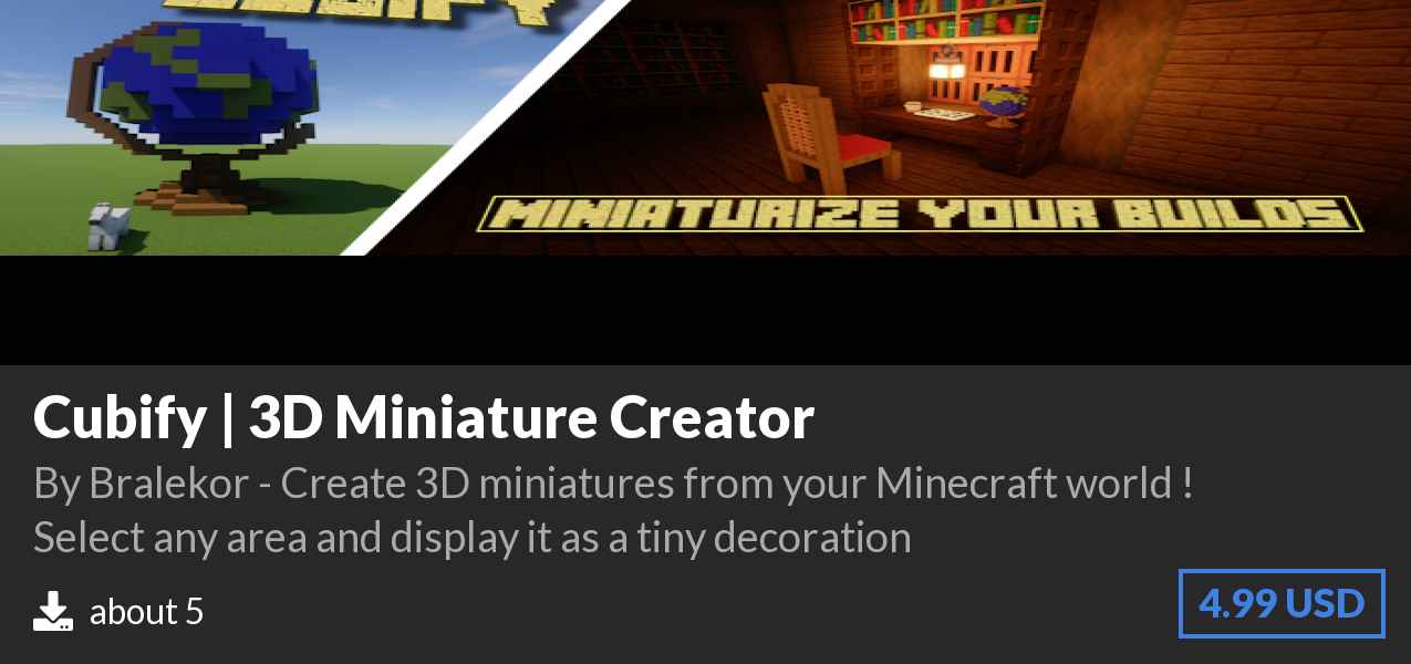 Download Cubify | 3D Miniature Creator on Polymart