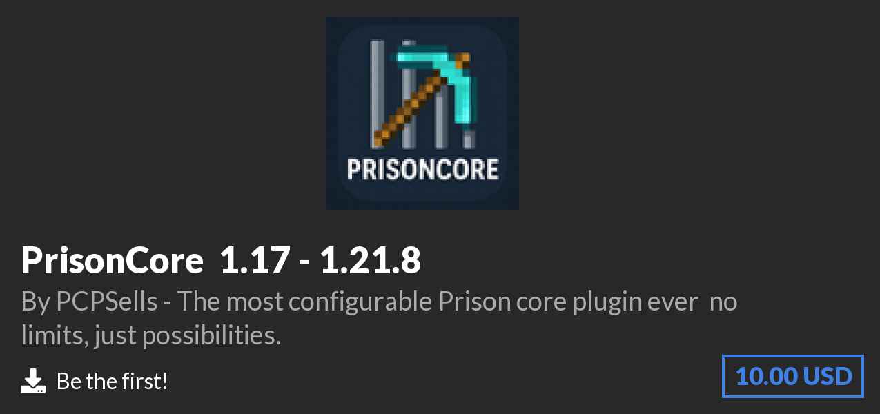 Download PrisonCore » 1.17 - 1.21.8 on Polymart