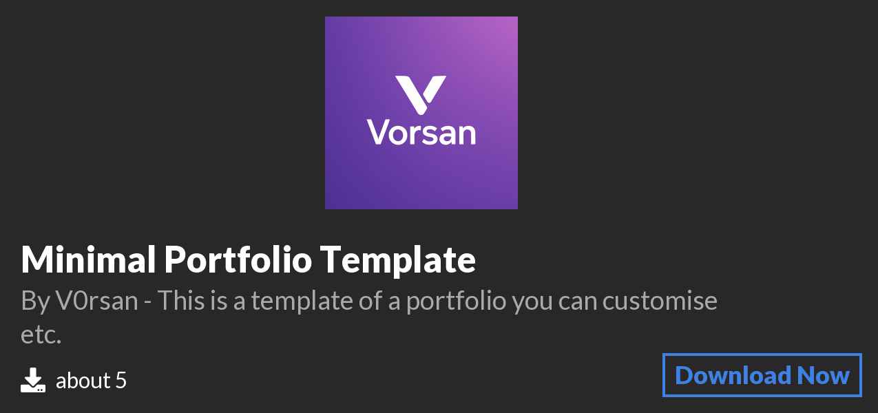 Download Minimal Portfolio Template on Polymart