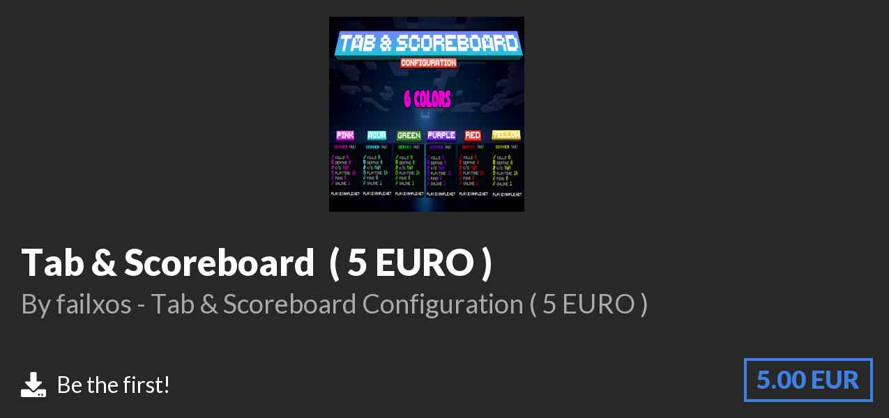 Download Tab & Scoreboard  ( 5 EURO ) on Polymart